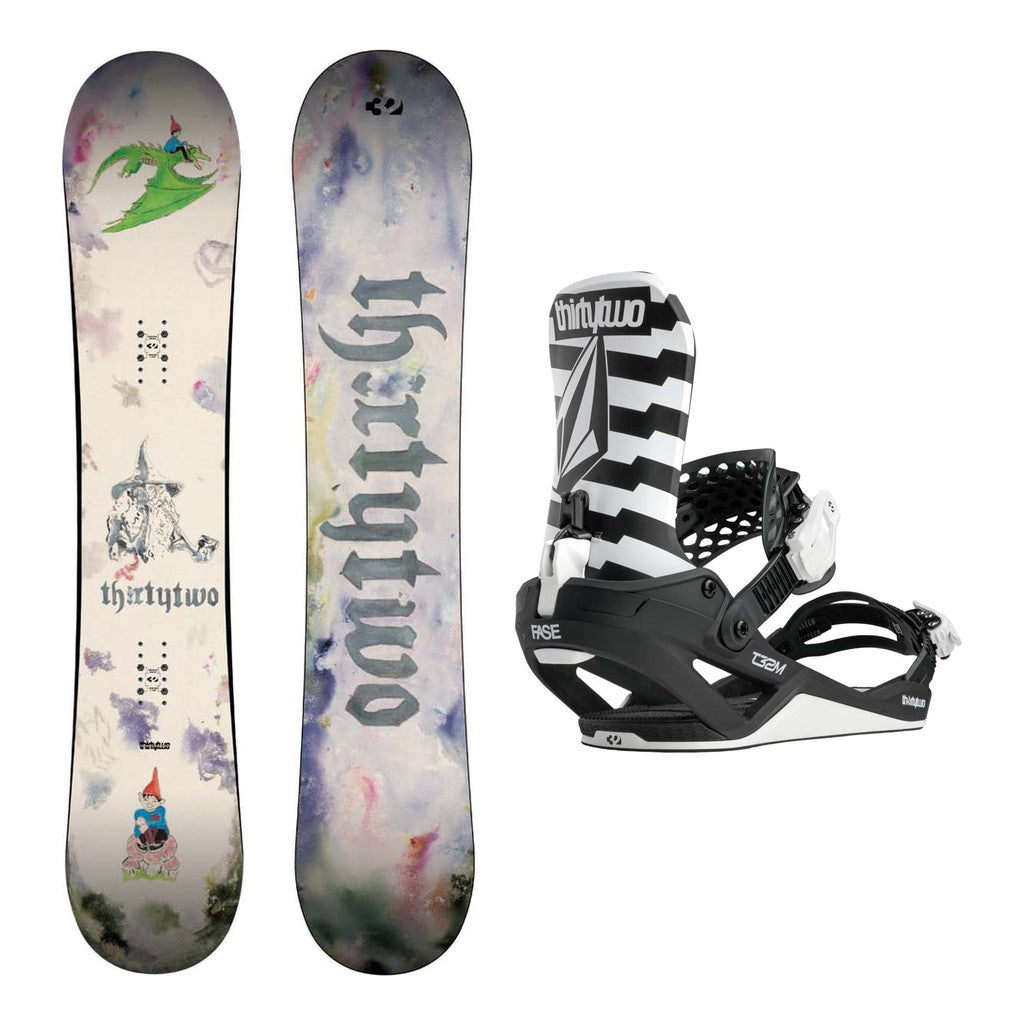 Thirty Two Middle Earth Pro Mens Snowboard 2027 with Thirty Two T32M Volcom FASE Bindings Snowboard Package