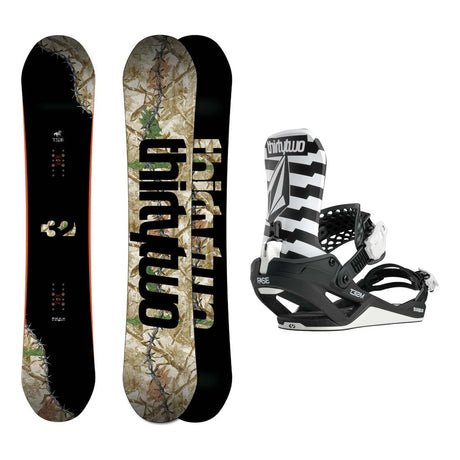 Thirty Two T32M Mens Snowboard 2027 with Thirty Two T32M Volcom FASE Bindings Snowboard Package
