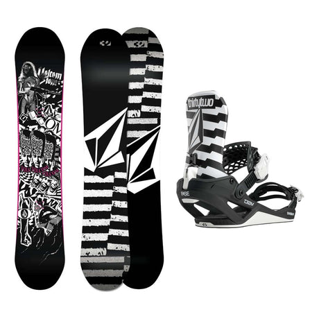 Thirty Two Volcom Creedler Mens Snowboard 2027 with Thirty Two T32M Volcom FASE Bindings Snowboard Package
