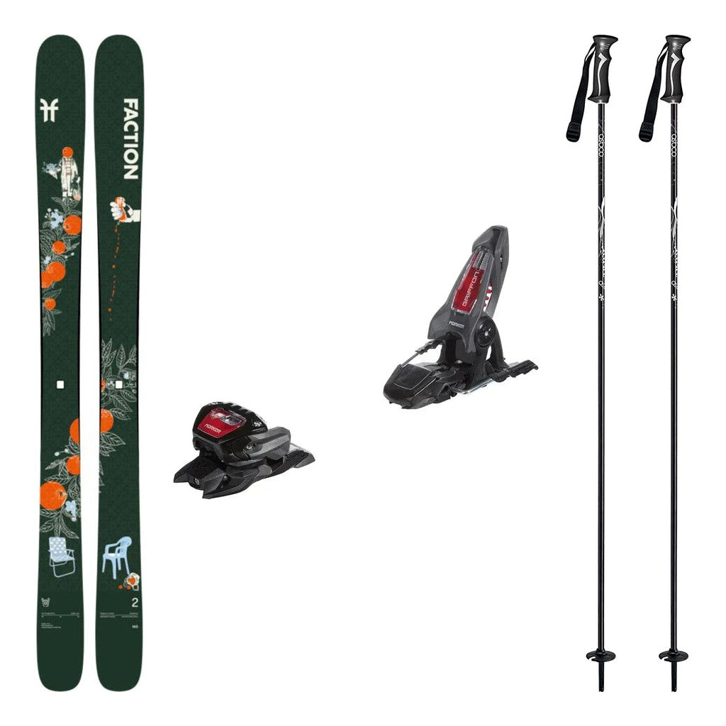 Faction Prodigy 2 Capsule Adult Skis 2027 with Griffon 13 ID Bindings Ski Package - Anthracite/Black/Red