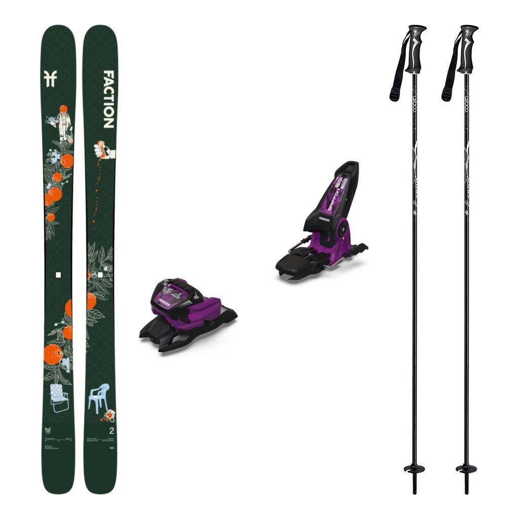 Faction Prodigy 2 Capsule Adult Skis 2027 with Griffon 13 ID Bindings Ski Package - Black/Purple