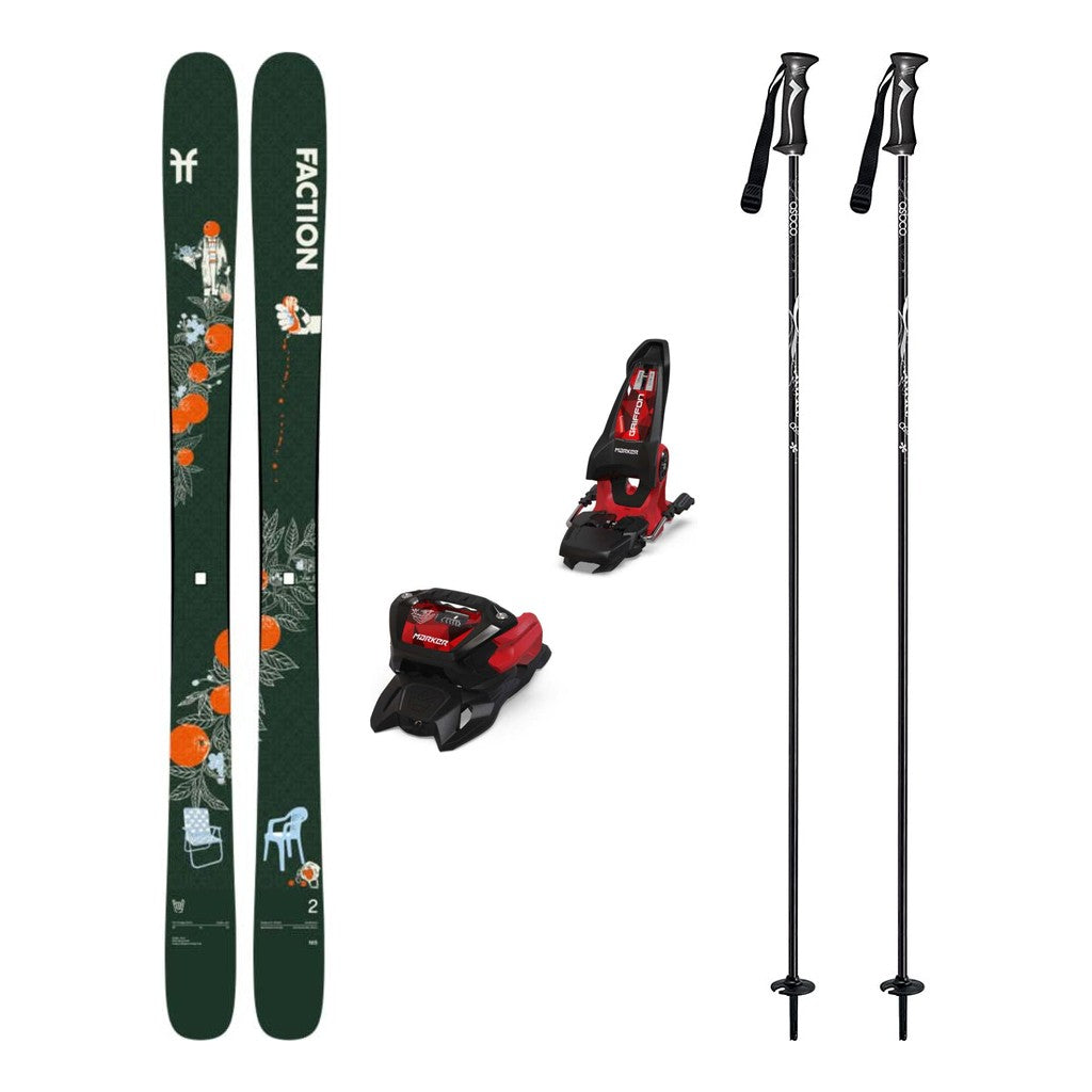 Faction Prodigy 2 Capsule Adult Skis 2027 with Griffon 13 ID Bindings Ski Package - Black/Red