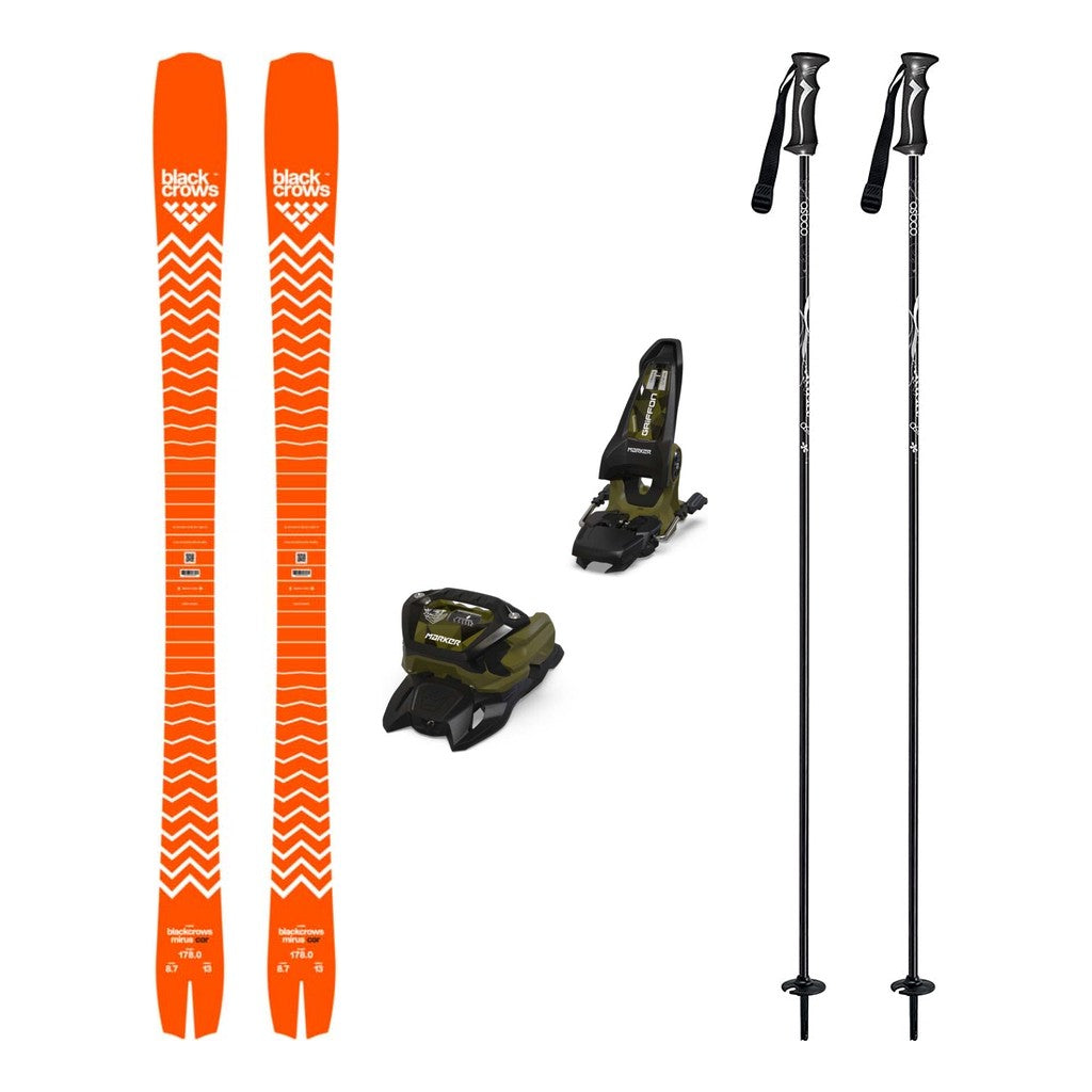 Blackcrows Mirus Cor Adult Skis 2027 with Griffon 13 ID Bindings Ski Package - Black/Olive Green
