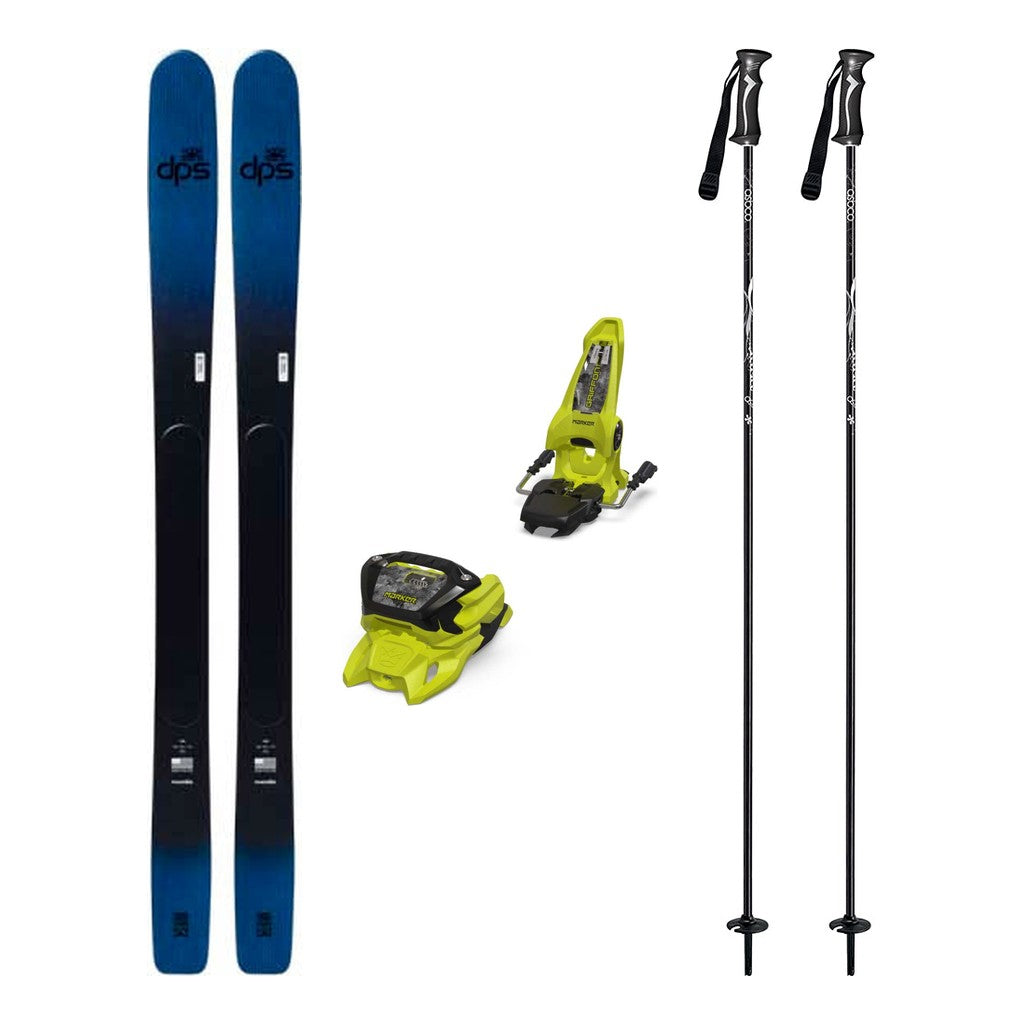 DPS Kaizen 100 Mens Skis 2027 with Griffon 13 ID Bindings Ski Package - Green/Black