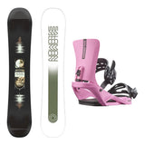 Salomon Pulse Snowboard Mens 2026 with Rhythm Bindings Snowboard Package - Pink