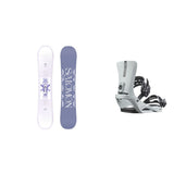 Salomon Lotus Womens Snowboard 2026 with Rhythm Bindings Snowboard Package - Ice Blue