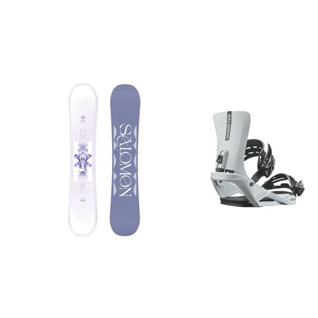 Salomon Lotus Womens Snowboard 2026 with Rhythm Bindings Snowboard Package - Ice Blue