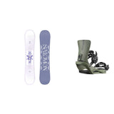 Salomon Lotus Womens Snowboard 2026 with Rhythm Bindings Snowboard Package - Lichen Green
