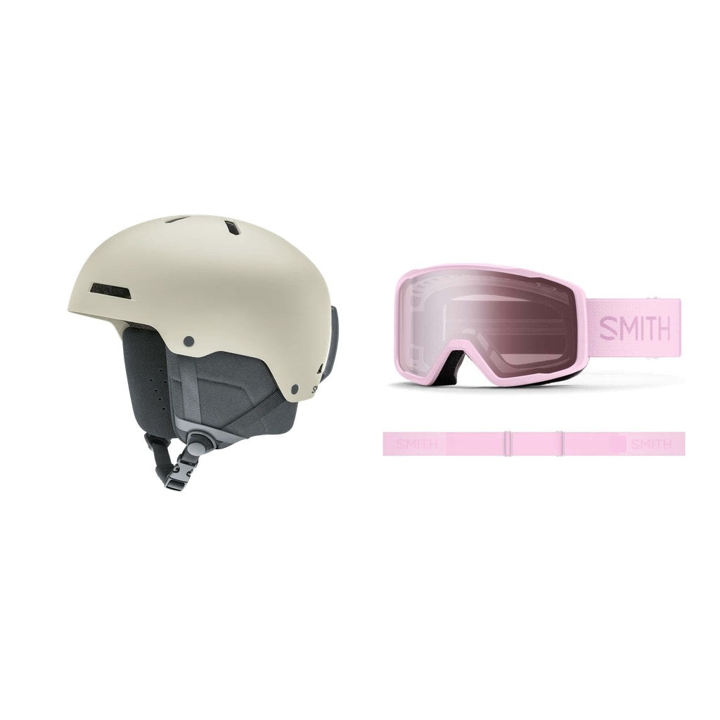 Smith Rodeo Adult Helmet 2027 with Tribute Goggles Package - Matte Chalk