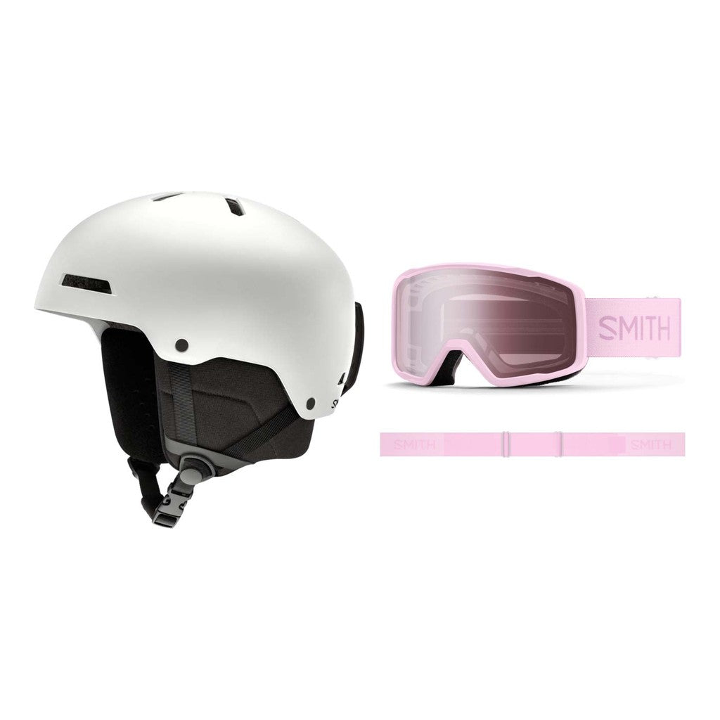 Smith Rodeo Adult Helmet 2027 with Tribute Goggles Package - Matte White