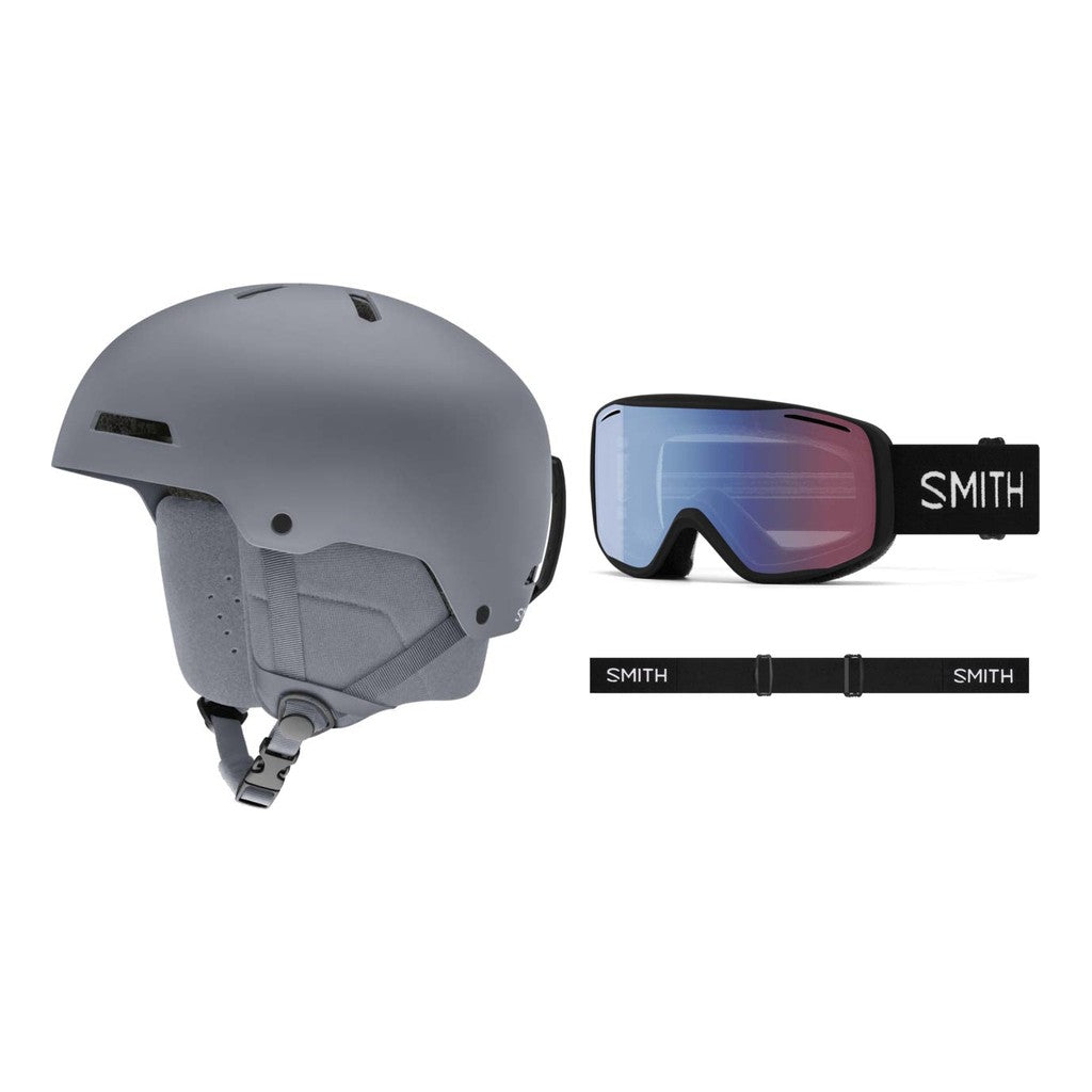 Smith Rodeo Adult Helmet 2027 with Rally Goggles Package - Matte Cirrus Grey