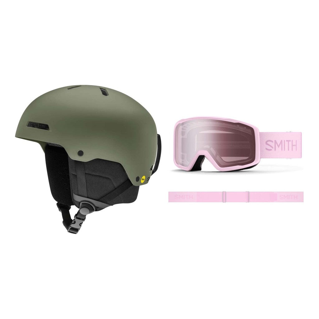 Smith Rodeo MIPS Adult Helmet 2027 with Tribute Goggles Package - Matte Fatigue Green