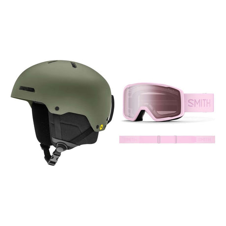 Smith Rodeo MIPS Adult Helmet 2027 with Tribute Goggles Package - Matte Fatigue Green