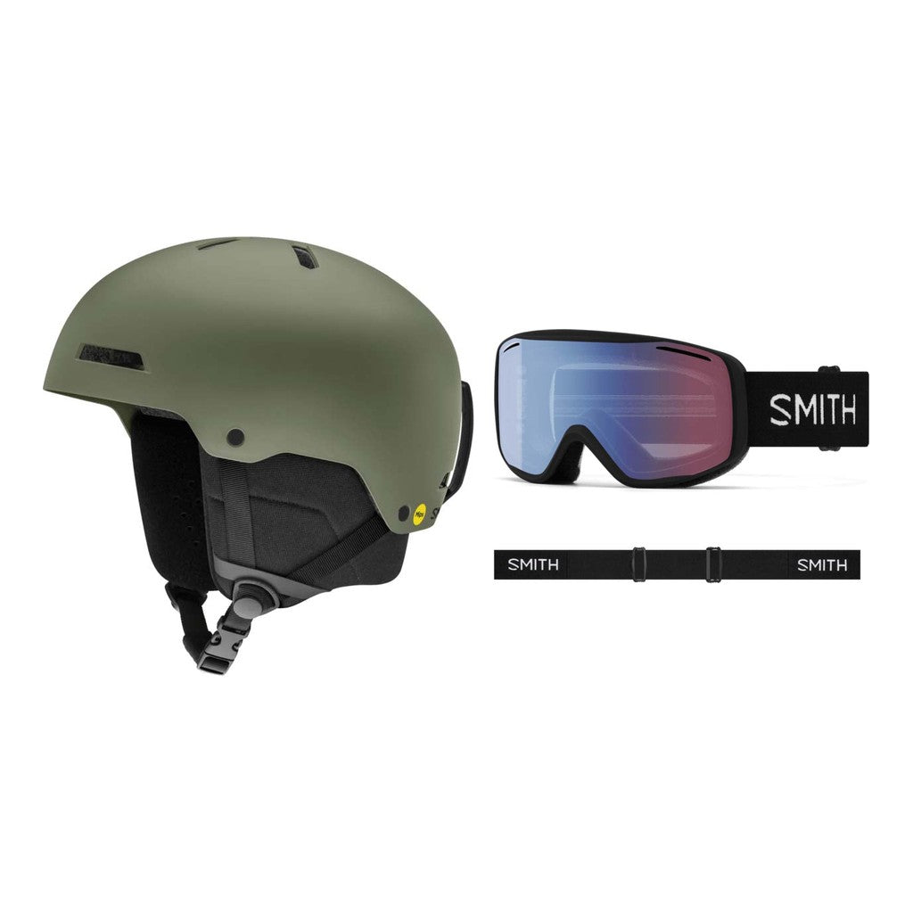 Smith Rodeo MIPS Adult Helmet 2027 with Rally Goggles Package - Matte Fatigue Green