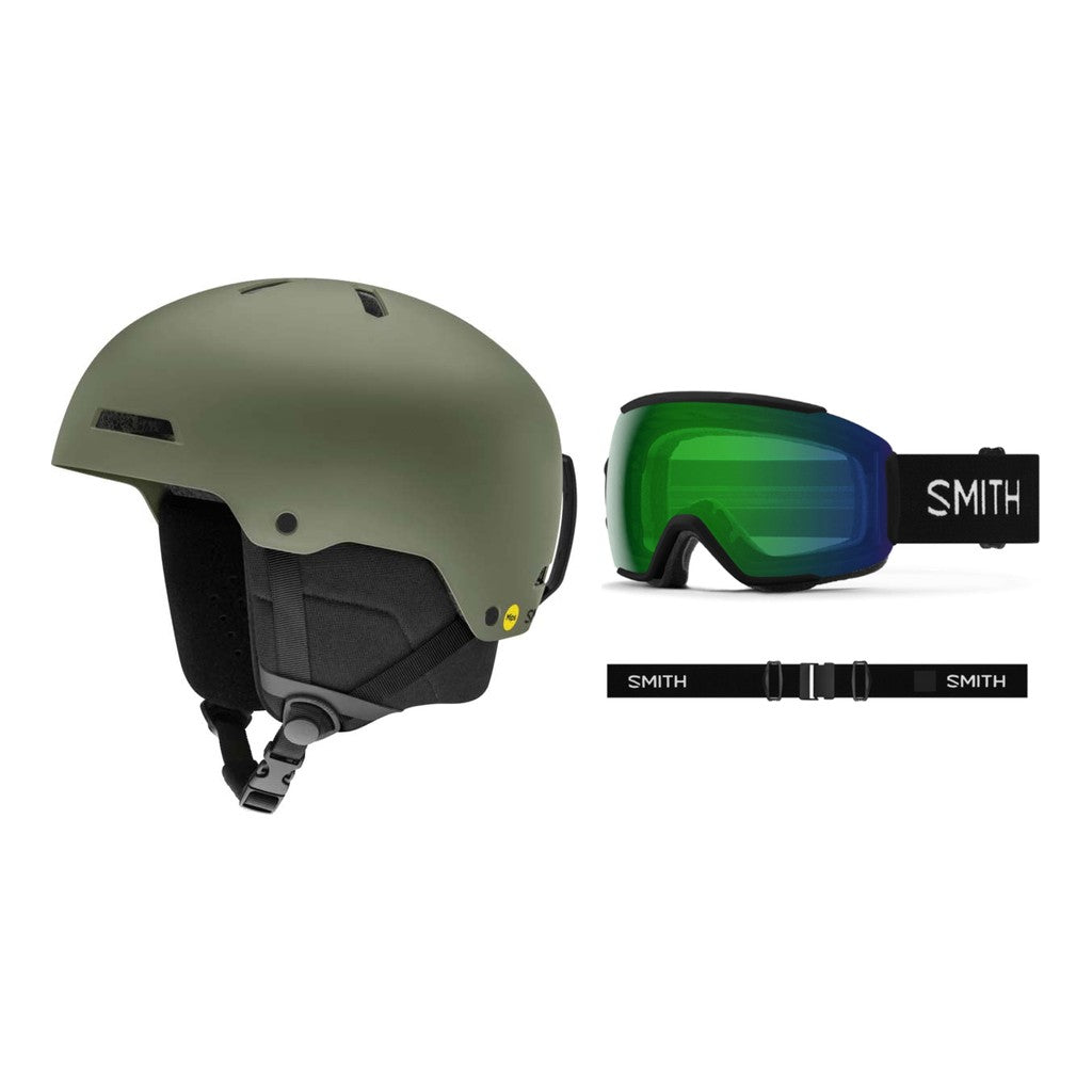 Smith Rodeo MIPS Adult Helmet 2027 with Sequence OTG Goggles Package - Matte Fatigue Green