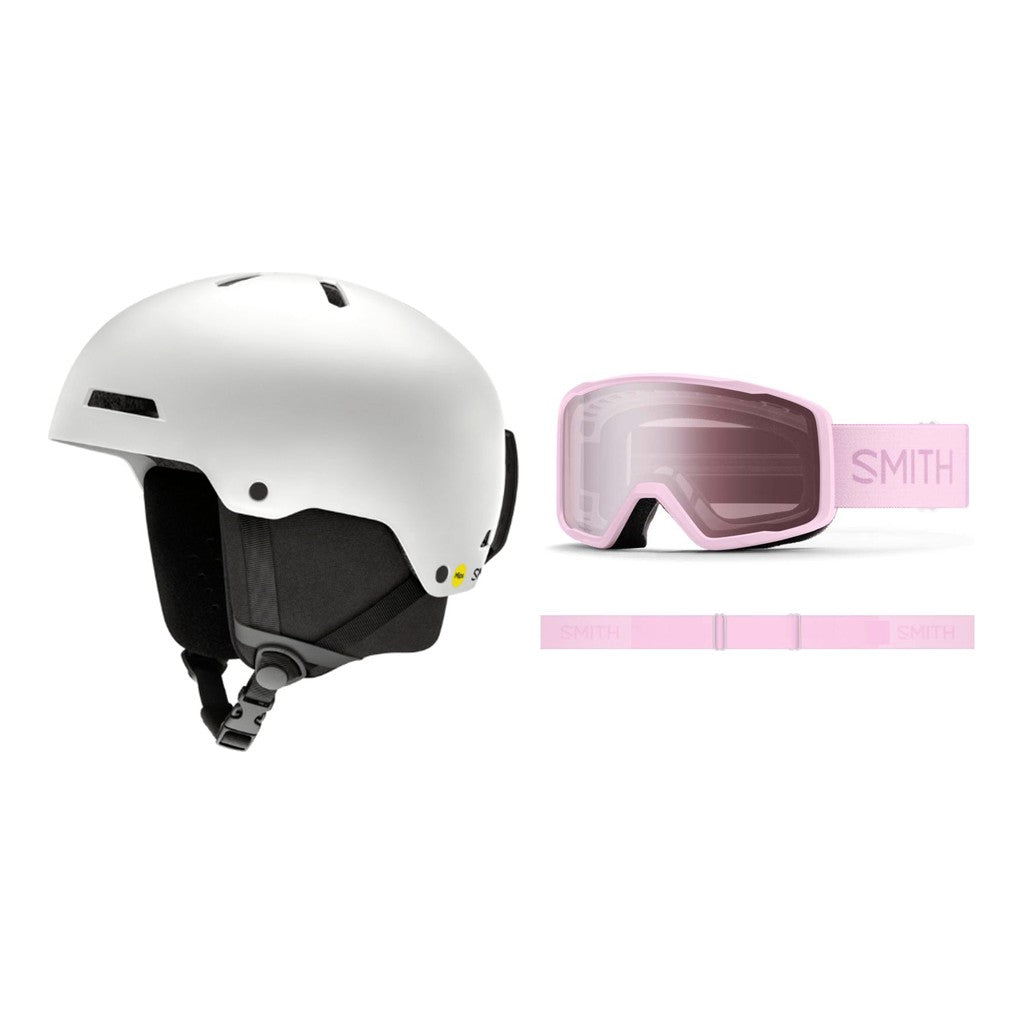 Smith Rodeo Junior MIPS Helmet 2027 with Tribute Goggles Package - Matte White