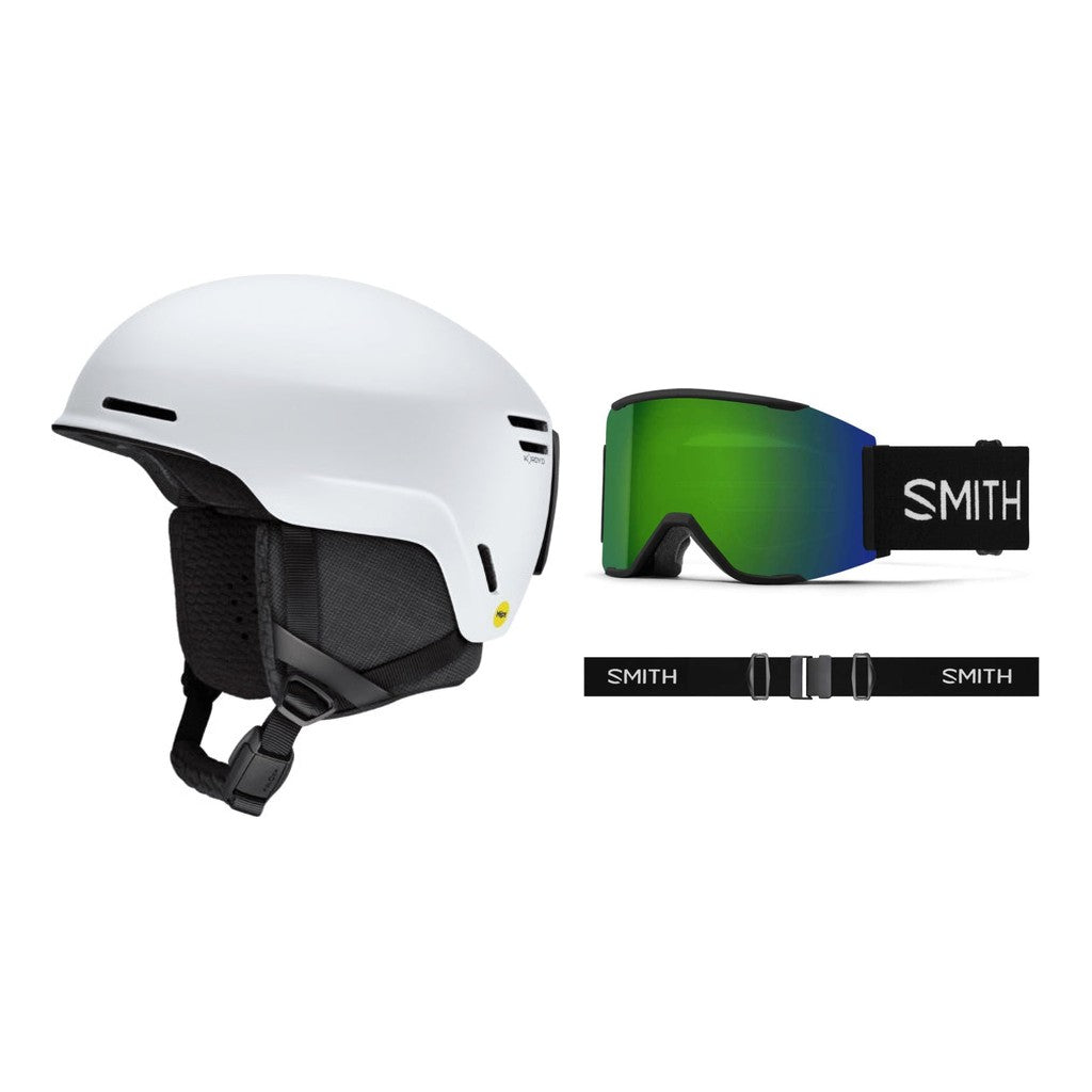 Smith Method Pro MIPS Adult Helmet 2027 with Squad MAG Goggles Package - Matte White
