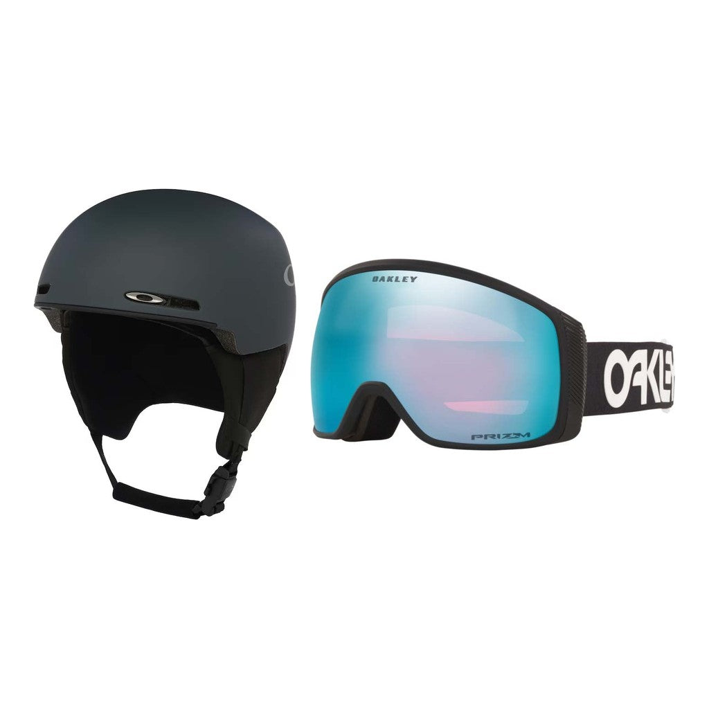 Oakley MOD1 MIPS Helmet 2027 with Flight Tracker M Goggles Package - India Ink W/ Metallic Silver