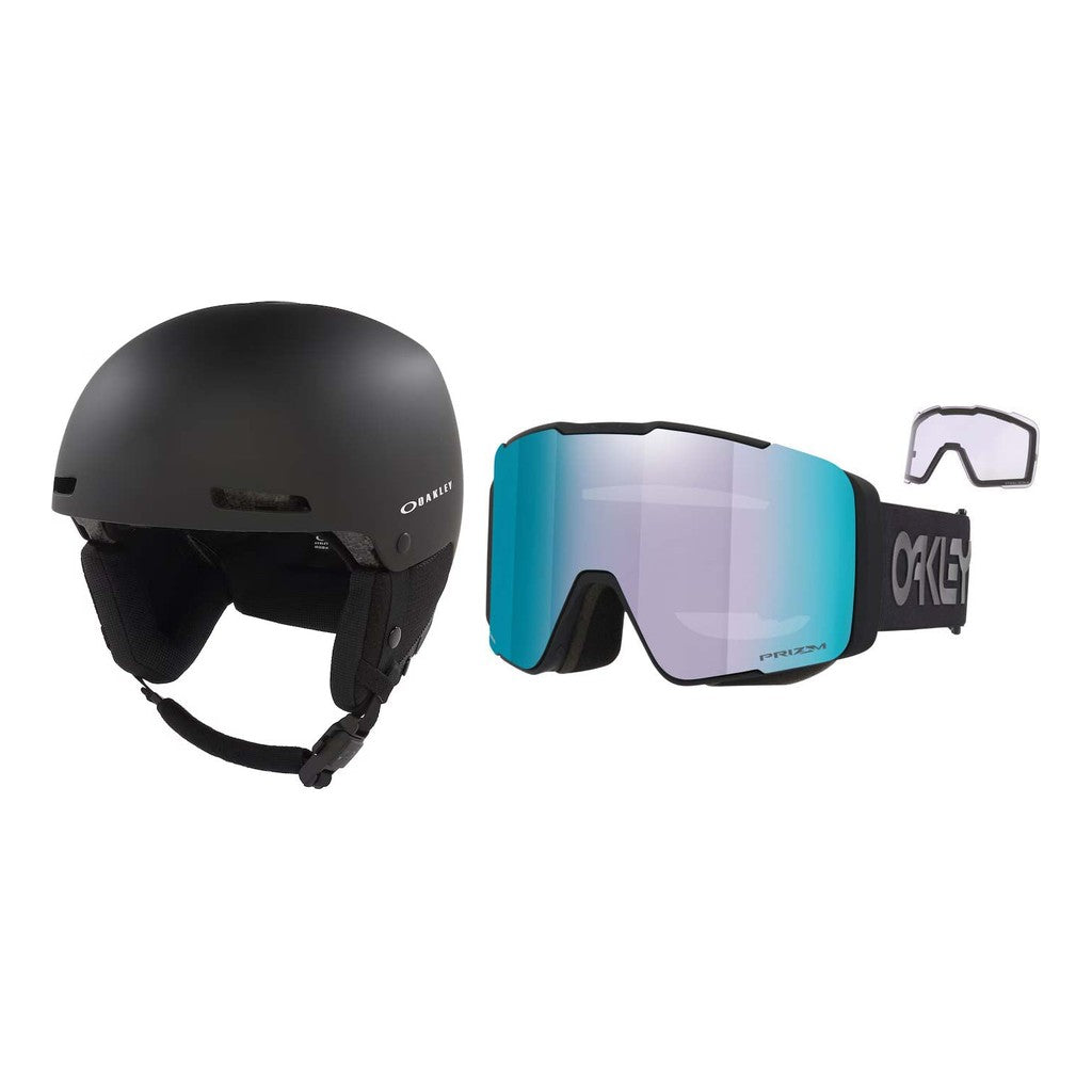 Oakley MOD1 Pro MIPS Helmet 2027 with Line Miner Pro L Goggles Package - Blackout