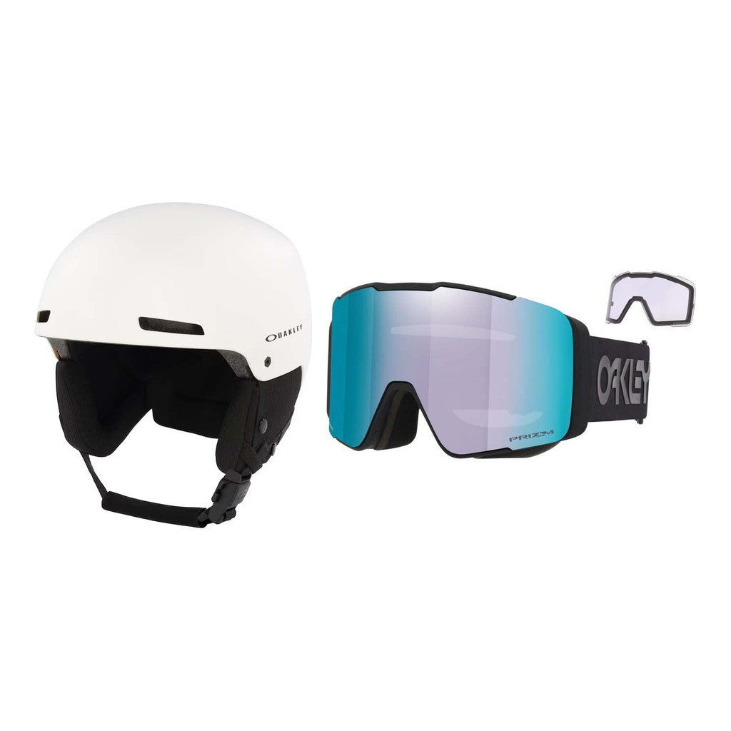 Oakley MOD1 Pro MIPS Helmet 2027 with Line Miner Pro L Goggles Package - White
