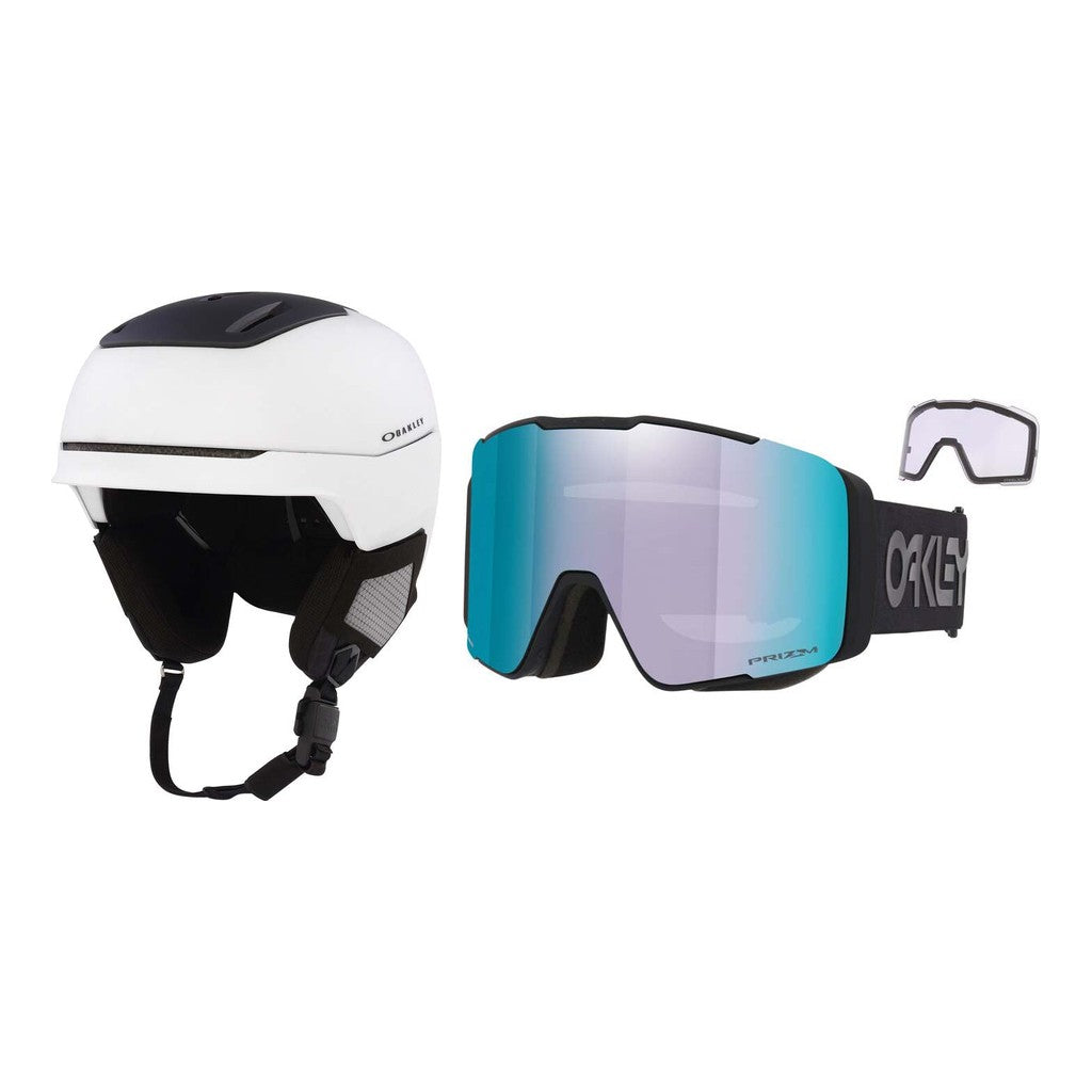 Oakley MOD5 MIPS Helmet 2027 with Line Miner Pro L Goggles Package - Matte White