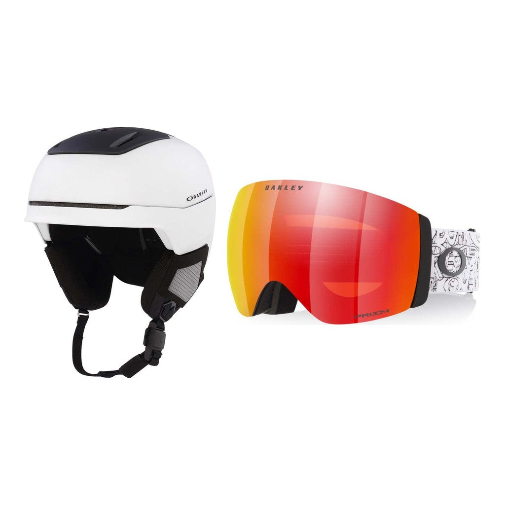 Oakley MOD5 MIPS Helmet 2027 with Flight Deck Pro L Goggles Package - Matte White
