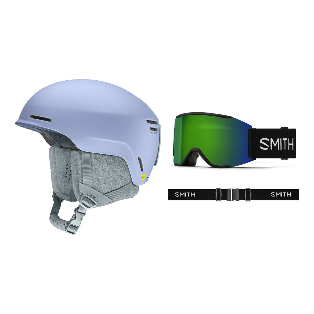 Smith Method MIPS Adult Helmet 2027 with Squad MAG Goggles Package - Matte Blue Aura