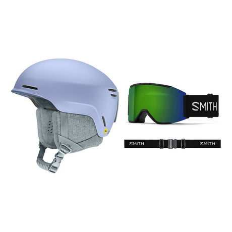 Smith Method MIPS Adult Helmet 2027 with Squad MAG Goggles Package - Matte Blue Aura