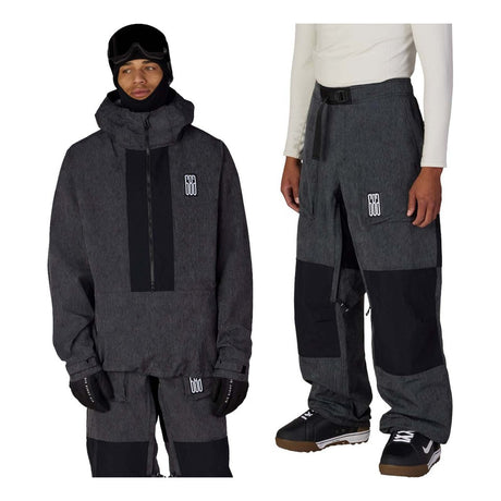 686 Ghost 2.5L Mens Anorak 2027 with Ghost 2.5L Pants Package (Black Denim)