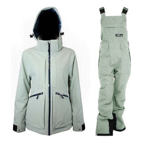 Turbine Melter Womens Insulated Jacket 2027 with Longtrail Bibs Package (Pale Mint)