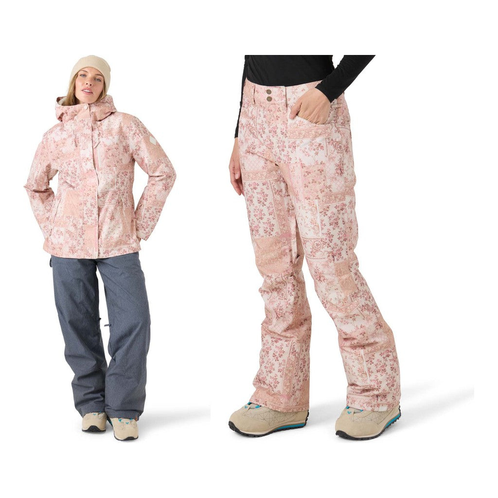 Roxy Jetty 3in1 Womens Jacket 2027 with Backyard Pants Package (Earthy Wahine)