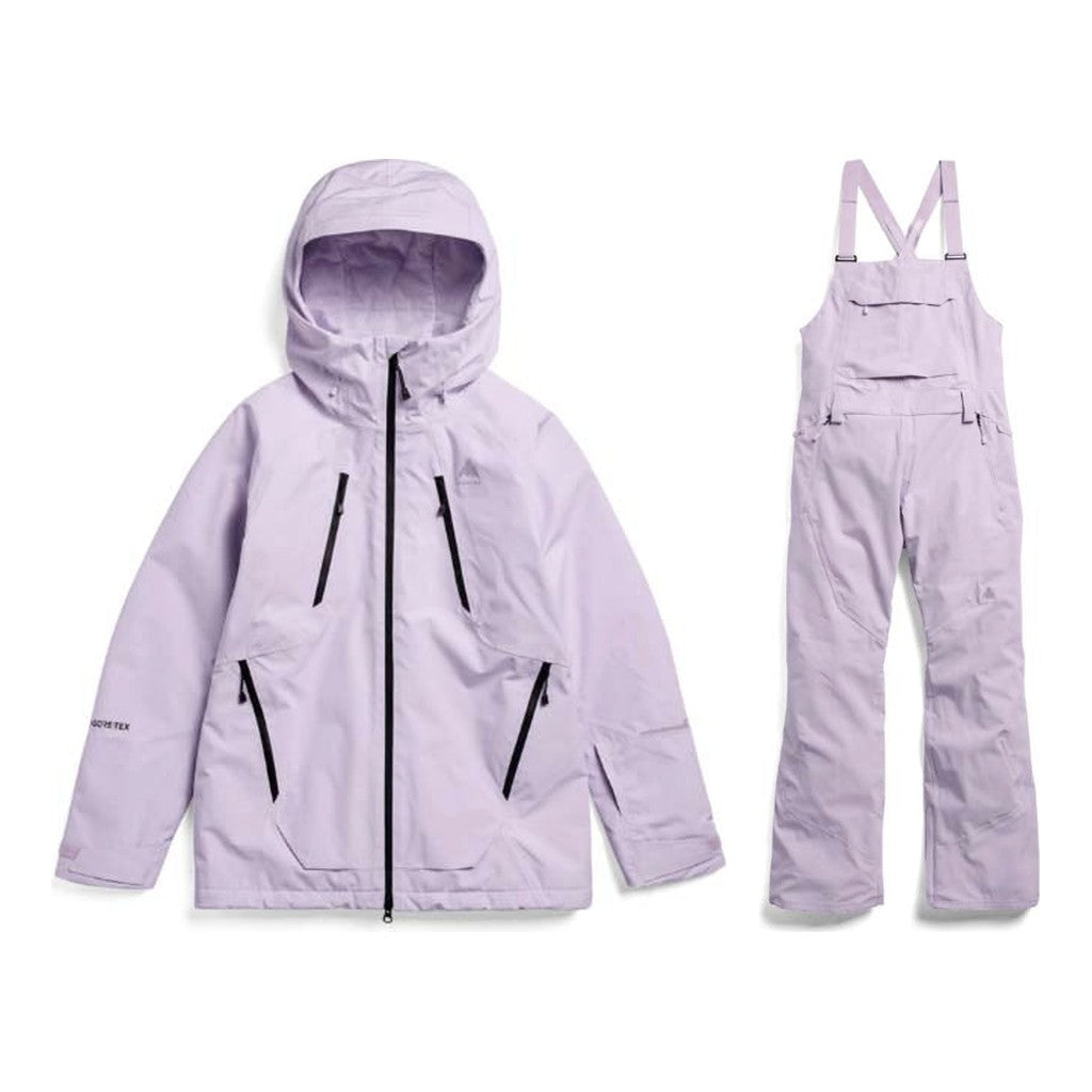 Burton Reserve GORE-TEX 2L Womens Insulated Jacket 2027 with Reserve 2L Stretch Bibs Package (Moondust Purple)
