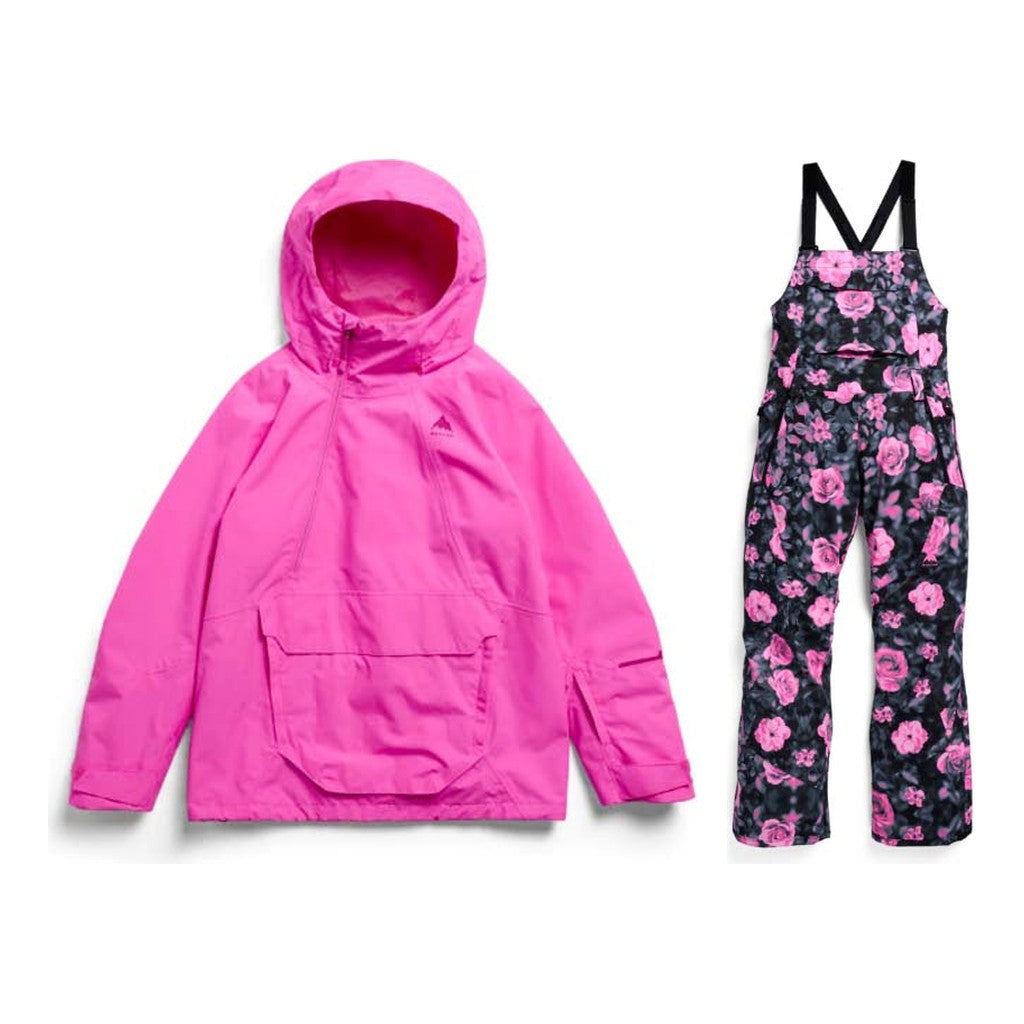 Burton Reserve 2L Relaxed Womens Anorak 2027 with Reserve 2L Stretch Bibs Package (Shockwave Pink)