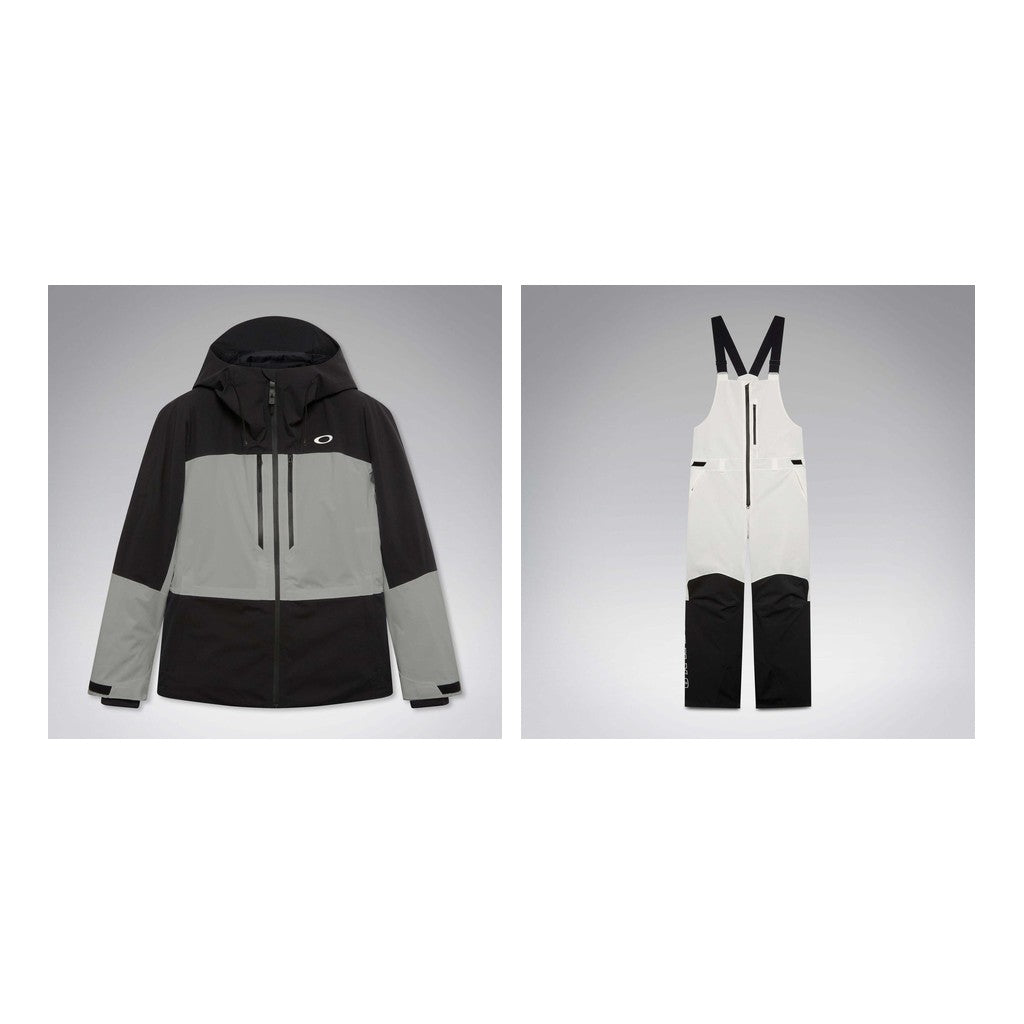Oakley Canopy Pro Insulated Jacket Mens 2027 with Timberline Bibs Package (Pitch Black)