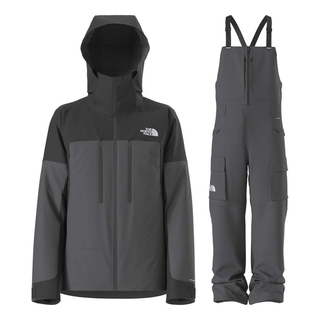 North Face Chakal Jacket Mens 2027 with Freedom Bibs Package (Anthracite Grey)