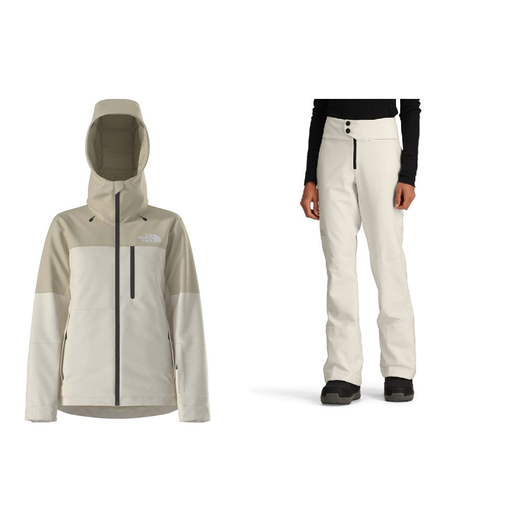 North Face Freedom Insulated Jacket Womens 2027 with Snoga Pants Package (White Dune)