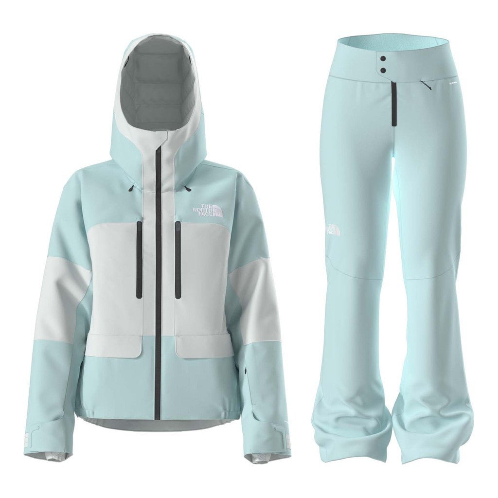 North Face Powstar Jacket Womens 2027 with Snoga Pants Package (Glacier)