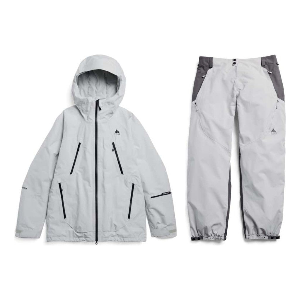 Burton Reserve GORE-TEX 2L Mens Insulated Jacket 2027 with Reserve 2L Relaxed Pants Package (Gray Cloud)