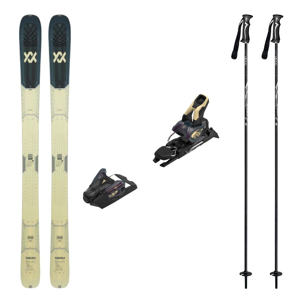 Volkl Mantra 102 W Skis 2026 with Atomic Strive 12 Bindings Womens Ski Package (Bent Chetler Butter) - Bent Chetler Butter
