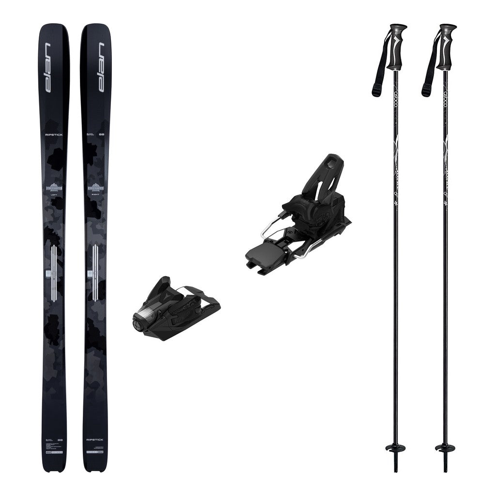 Elan Ripstick 88 Black Edition Skis 2027 with Strive 14 Bindings Ski Package - Black