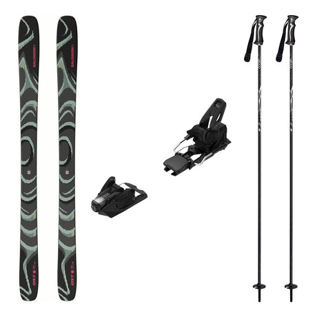 Salomon QST 100 Skis 2027 with Strive 14 Bindings Ski Package - Black