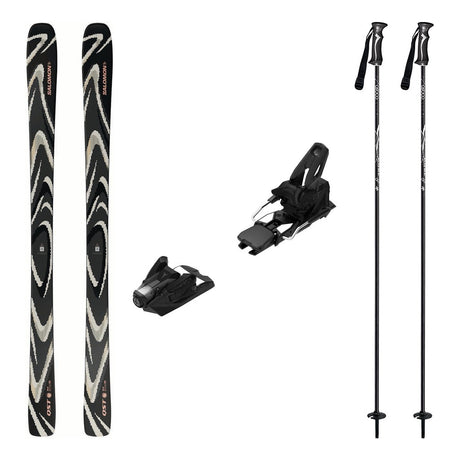 Salomon QST 94 Skis 2027 with Strive 14 Bindings Ski Package (Black/Almond Milk) - Black