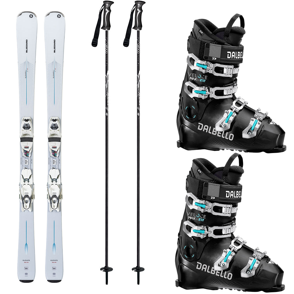 Blizzard Elevate 7.7(TLT 10 System Bindings)2024 w/ Dalbello DS MX 65 Boots Ski Package
