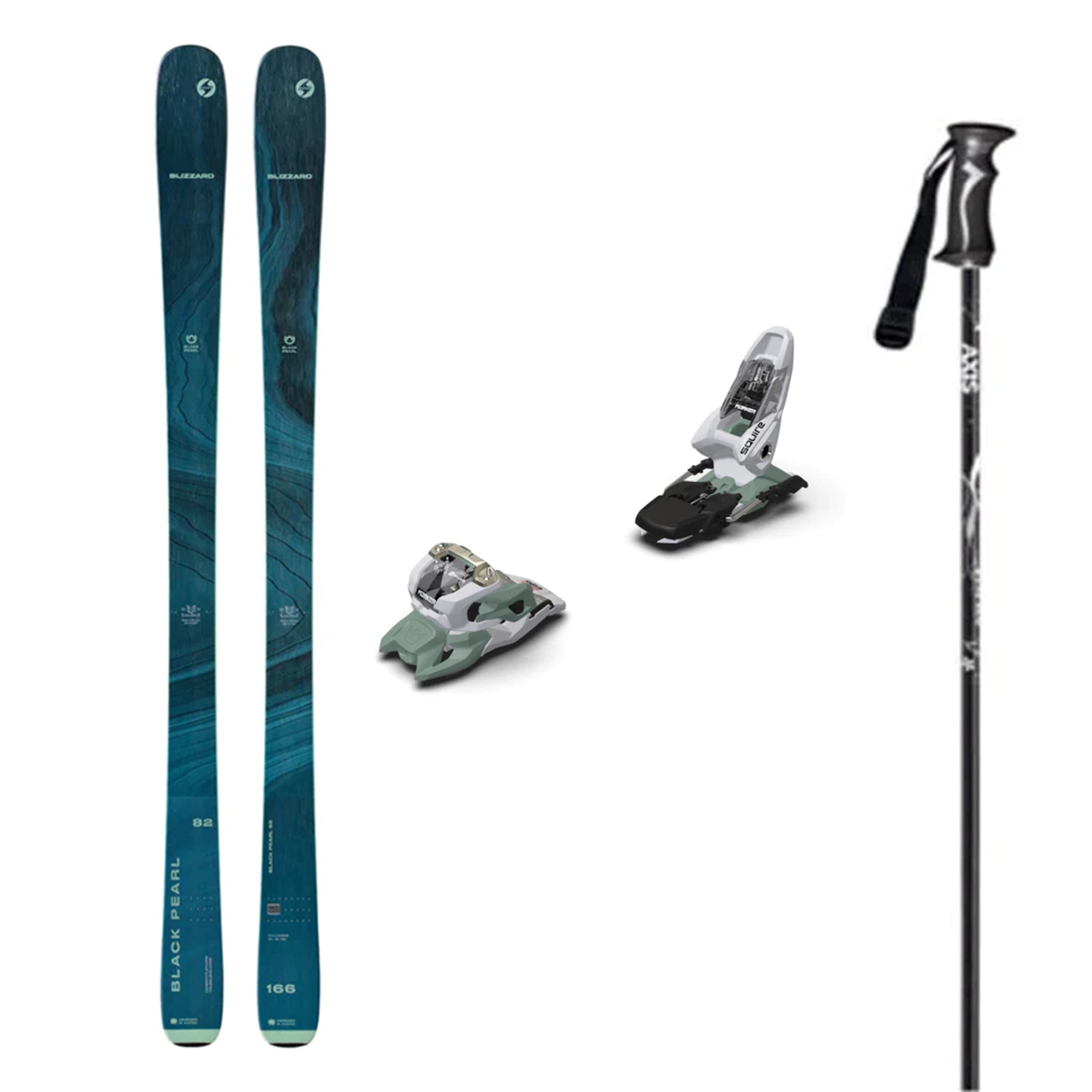 Blizzard Black Pearl 82 Womens Skis 2024 with Marker Squire 11 Binding Ski Package