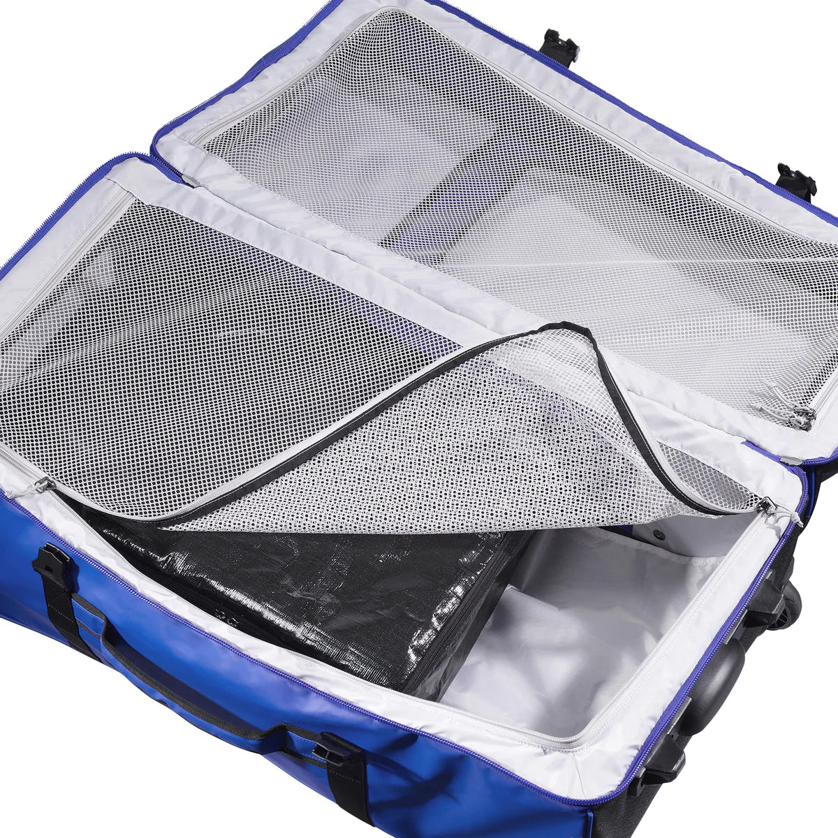 container130- Blue ski/ snowboard luggage bag on a white background