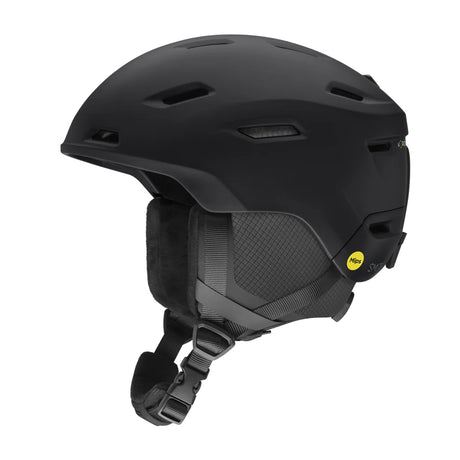 DescendMIPSRoundContour-Black helmet with a visible brand logo on a white background