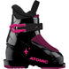 HawxKids1-Black and pink Atomic ski boot on a white background