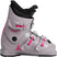HawxKids3-Grey ski boot with pink accents and Hawx branding on a white background