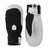 Army Leather Patrol Mitt-Black and white mittens on a light gray background