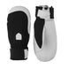 Army Leather Patrol Mitt-Black and white mittens on a light gray background